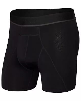 Saxx Kinetic Light-Compression Mesh Boxer Brief Men's Underwear Blackout Mediu • $38