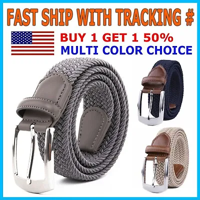 Elastic Fabric Braided BeltEnduring Stretch Woven Belt For Unisex Men/Women/Jun • $9.95