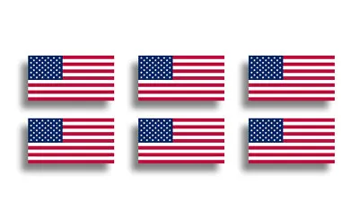 6 Mini USA Flag Stickers Decal Patriotic American Cup Phone Tablet Tag Helmet US • $3.29