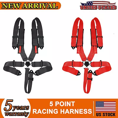 5 Point Racing Harness Camlock Quick Release Safety Seat Belt Black/Red ATV UTV • $62.69