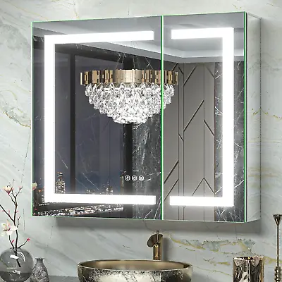 30X26 Lighted Medicine Cabinet For Bathroom With Mirror And Electrical Outlet An • $615.36