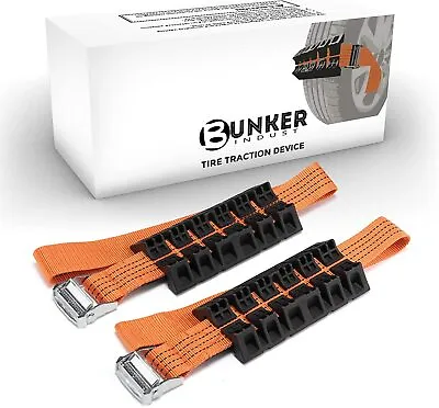 BUNKER INDUST 2 X Anti-Skid Tire Straps Tire Traction Device For Off Road 4X4 • $23.99