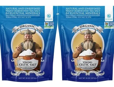 Celtic Sea Salt By Viking (2pack)8oz Organic Kosher NonGMO 84 Minerals Seasoning • $28.99