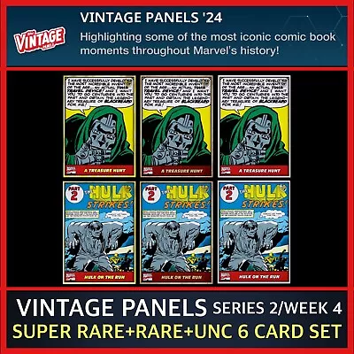 Vintage Panels Series 2/week 4-sr+r+uc 6 Card Set-topps Marvel Collect Digital • $2.25