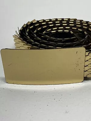 Vintage 80's Stretch Metal Belt Gold Tone Fish Scale Disco Glam Women's Mermaid • $13.77