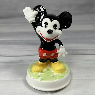VTG Schmid Bros Disney Pie Eye Mickey Mouse Ceramic Music Box Made In Japan • $8.85