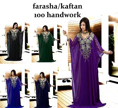 New Moroccan Dubai Wedding Kaftans Farasha Abaya Dress Long Gown N12 - Free Ship • $88.07