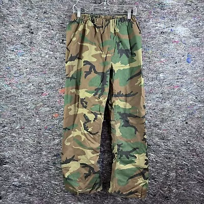 Vintage Cabelas Gore-Tex Pull On Camouflage Hunting Pants Lined USA Mens Medium • $39.99