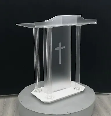 Plexigass Modern Church Lectern Lucite Acrylic Lectern Podium Pulpit W/ Shelf • $978.11