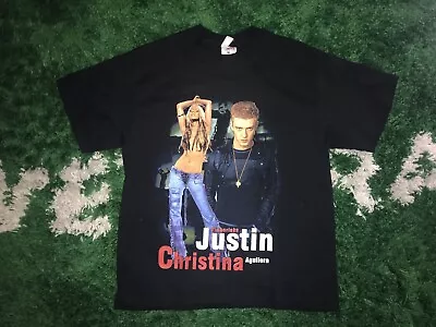 $119.99 • Buy VTG CHRISTINA AGUILERA JUSTIN TIMBERLAKE JUSTIFIED STRIPPED TOUR TEE 2003 Sz S