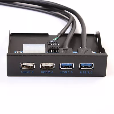 20 Pin To Dual USB 3.0 2.0 4 Ports Front Panel Mount Bracket DVD ROM Drive Bay • $16.87