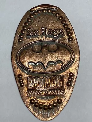 BATMAN THE RIDE ROLLER COASTER SIX FLAGS ELONGATED PENNY #ra1 • $19.57