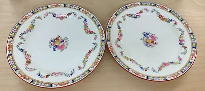 2 Salad Dessert Plate Minton Rose Older Globe Stamp Floral Flowers England • $30.73