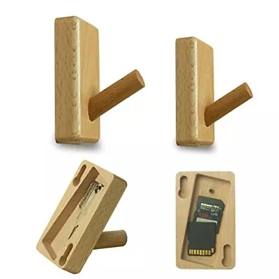 Hidden Key Storage Wall HookWood Wall Hanger With Hidden Storage To Hide A Ke... • $40.42