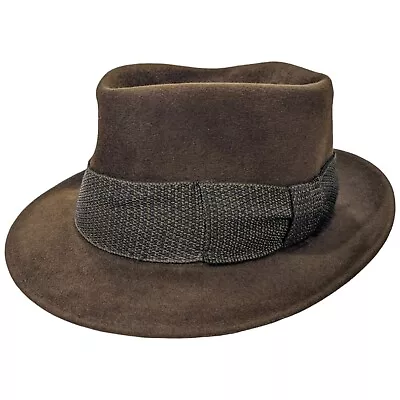 Champ Silk Finish Felt Fedora Kids Hat Brown Size 6 1/2 Vintage Michaels Master • $65.53