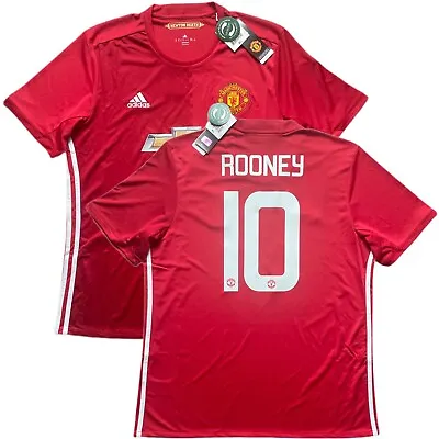 2016/17 Manchester United Home Jersey #10 Rooney XL Adidas Farewell Kit UCL NEW • $120