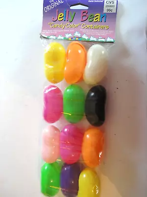 Vintage Easter Unlimited JELLY BEAN Shape Candy Color Containers NOS • $12
