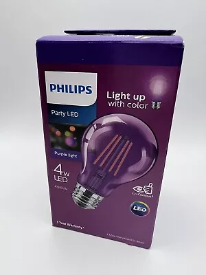 Philips Purple Party LED Bulb Light Color 4w LED A19 Bulb Brand New! • $7.99