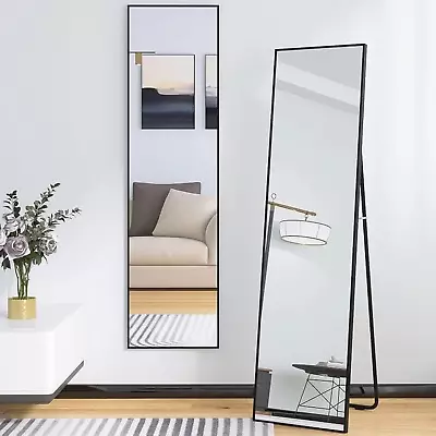 59  X 16  Tall Full Length Mirror With Stand Black Wall Mounting Full Body Mirr • $88.99