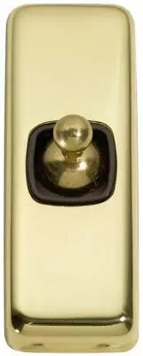 Polished Brass / Brown 1 Gang Deco Heritage Toggle Switcharchitrave Switch5900 • $37.85