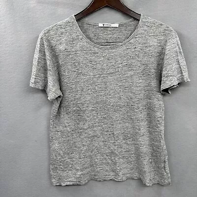 T By Alexander Wang Shirt Womens M Tee Scoop Neck Sheer Linen Minimalist Top • $29.95