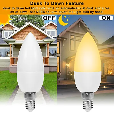 E14/E27 LED Night Light Bulbs Candelabra Dusk To Dawn Sensor Yard Light Home US • $11.19