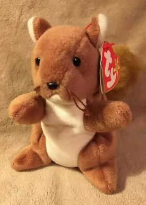 *RARE* Ty Beanie Baby NUTS Style 4114 DOB 1-21-96 NO Red Star On Tush Tag  • $43