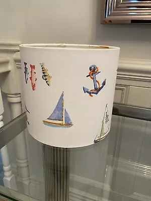 Handmade Lampshade In Fryetts Nautical Print Fabric Seaside Ceiling Or Lamp • £21.95