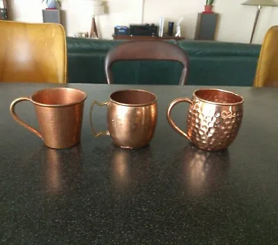 3 Solid Copper Cup Moscow Mule Cups Mugs Montana Dillon A29 La Crafts Hammered • $33