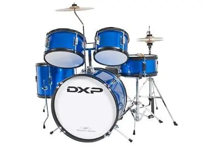 Dxp 5 Piece Blue Junior Drum Kit Cymbals With Bonus Stool & Drum Sticks Included • $425