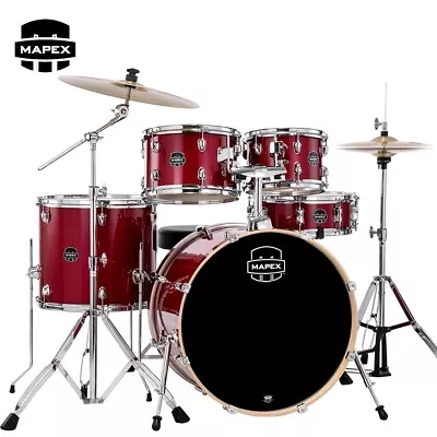 Mapex Venus 5PC Fusion Complete Drum Kit Crimson Red Sparkle VE5294FTCVM • $699