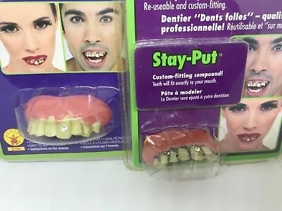 Halloween Teeth Vampire Monster Gold Tooth Crazy Costume Accessory • $7.99