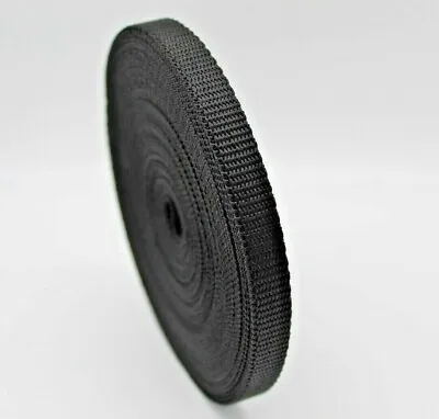 £2.80 • Buy 10mm Black Nylon Polypropylene Webbing Tape Strapping X 10