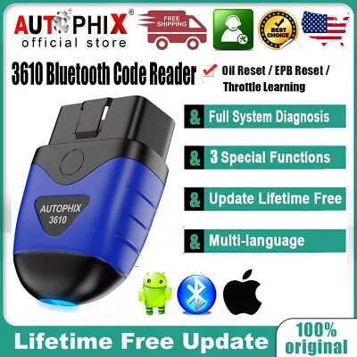 $45.99 • Buy Autophix 3610 Car OBD2 Code Reader Auto Bluetooth Scanner Oil EPB Fit For VAG