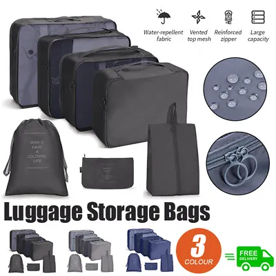 $17.09 • Buy 7PCS Storage Bag Travel Packing Cubes Pouches Luggage Organiser Clothes Suitcase