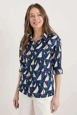 Seasalt Women's - Navy Larissa Organic Cotton Shirt (GOTS) - Regular - Falmouth  • £18