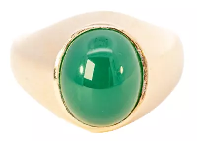 Exclusive 9ct Yellow Gold Agate Men's Ring: The Pinnacle Of Elegance • $790.13