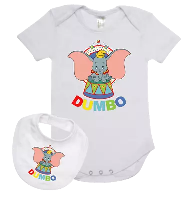 Baby Romper Suit PLUS A Baby Bib Disneys DUMBO New Cotton One Piece And Bib • $23.96