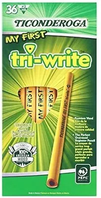 Ticonderoga My First Tri-Write Wood-Cased Pencils Unsharpened No Erasers • $24.70