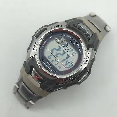 Casio G-Shock Watch Tough Solar Silver Tone Round Dial Good Battery MTG-M900DA • $67.99