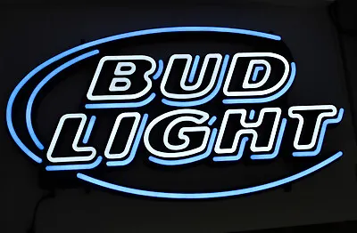 Bud Light LED Neon Man Cave Bar Sign W/ Light Control & Power Supply EXCELLENT! • $149.95