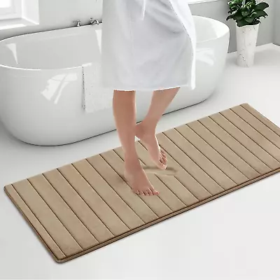 MICRODRY Quick Dry Memory Foam Bath Mat For Bathroom Runner - 24x58  Linen  • $120.76