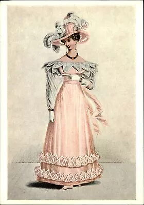 England Opera Dress Fashion From La Belle Assemblee 1827 ~ Art Postcard Sku423 • $1.79