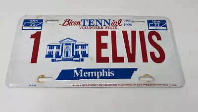 1996 Bicentennial Tennessee “1 ELVIS” Memphis Commemorative License Plate Tag • $14.99