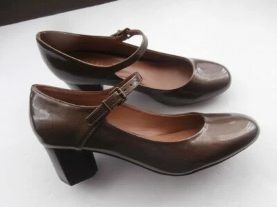 £8 • Buy NEXT  UK 5 , Metallic BRONZE  Mary Jane  SHAPED BLOCK HEEL SHOES , NEW