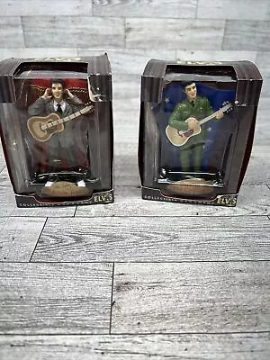 Lot Of 2 Trevco Elvis Presley Christmas Ornaments Hayride Tour & Serving Country • $17.60