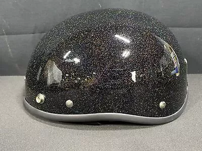 VOSS  V-066 DOT Adult Medium Half Motorcycle Helmet Black Glitter New Open Box  • $51.99