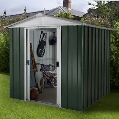 YARDMASTER - Apex Roof Metal Garden Shed - Green - Various Sizes • £300