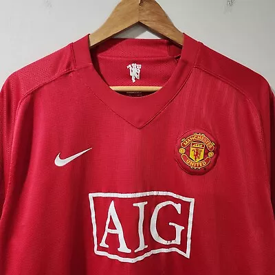 Nike Manchester United Jersey Fit Soccer Red AIG Promo England XXL • $39.99