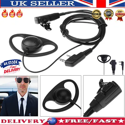 2 Pin D-Shape Earpiece Headset MIC PTT For Baofeng Kenwood Puxing TYT Radio UK • £5.03